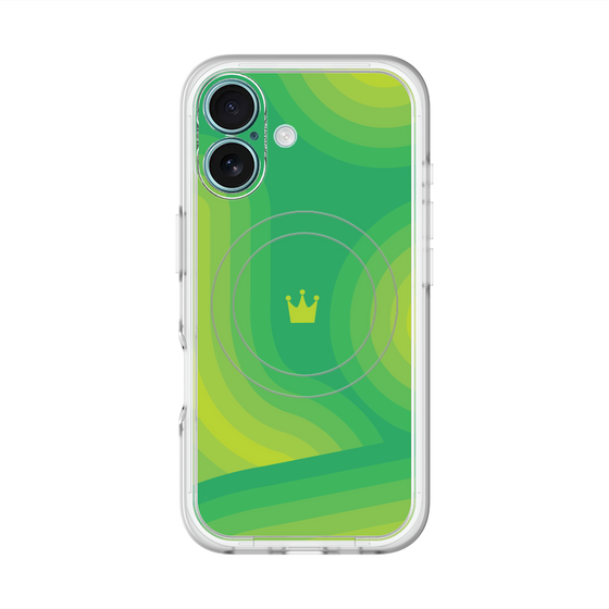 スリムプロテクションプレミアムケース with MagSafe［ CASEPLAY Winding Pattern - Green ］