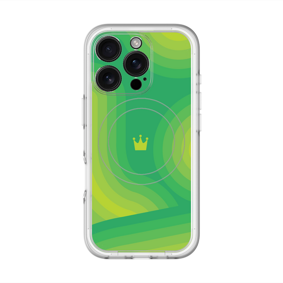 スリムプロテクションプレミアムケース with MagSafe［ CASEPLAY Winding Pattern - Green ］