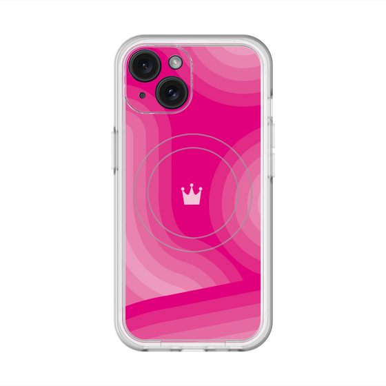 スリムプロテクションプレミアムケース with MagSafe［ CASEPLAY Winding Pattern - Pink ］