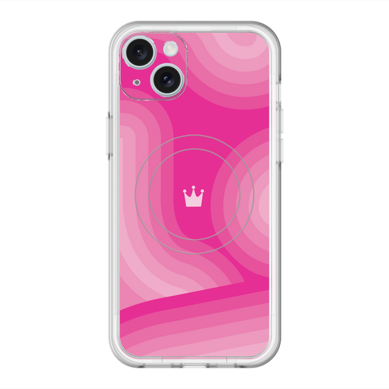 スリムプロテクションプレミアムケース with MagSafe［ CASEPLAY Winding Pattern - Pink ］