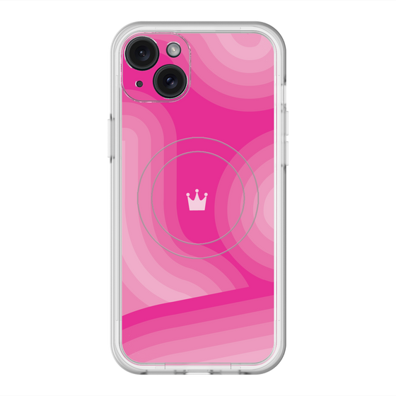 スリムプロテクションプレミアムケース with MagSafe［ CASEPLAY Winding Pattern - Pink ］