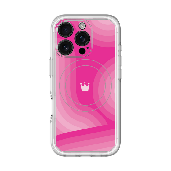 スリムプロテクションプレミアムケース with MagSafe［ CASEPLAY Winding Pattern - Pink ］
