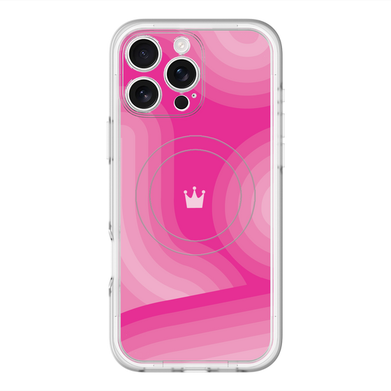 スリムプロテクションプレミアムケース with MagSafe［ CASEPLAY Winding Pattern - Pink ］