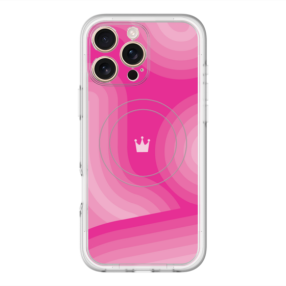 スリムプロテクションプレミアムケース with MagSafe［ CASEPLAY Winding Pattern - Pink ］