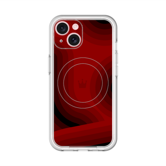 スリムプロテクションプレミアムケース with MagSafe［ CASEPLAY Winding Pattern - Red ］