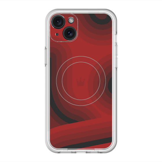 スリムプロテクションプレミアムケース with MagSafe［ CASEPLAY Winding Pattern - Red ］