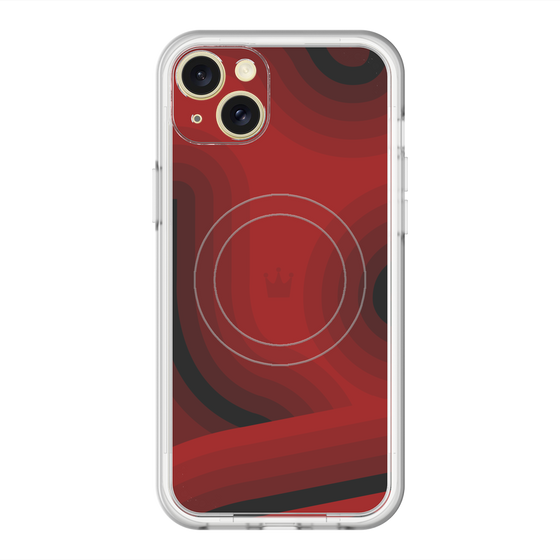 スリムプロテクションプレミアムケース with MagSafe［ CASEPLAY Winding Pattern - Red ］