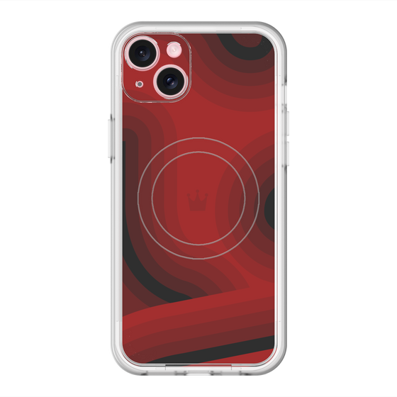 スリムプロテクションプレミアムケース with MagSafe［ CASEPLAY Winding Pattern - Red ］