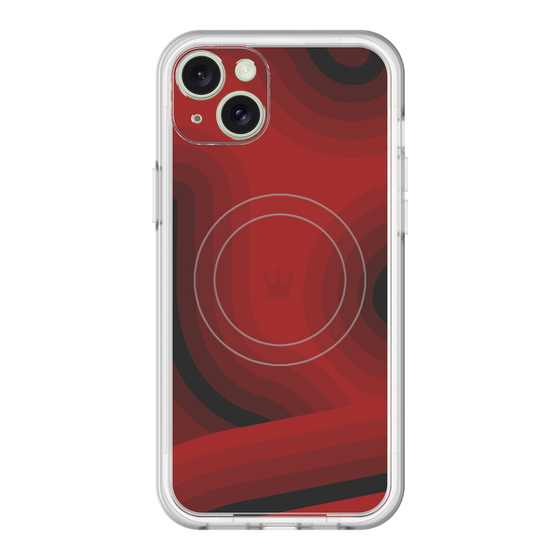 スリムプロテクションプレミアムケース with MagSafe［ CASEPLAY Winding Pattern - Red ］