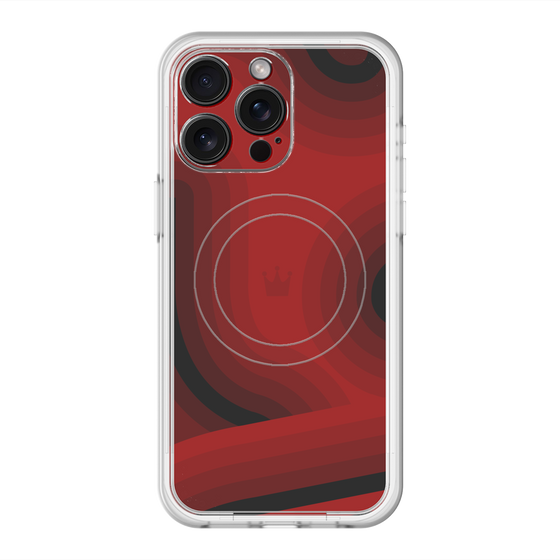 スリムプロテクションプレミアムケース with MagSafe［ CASEPLAY Winding Pattern - Red ］