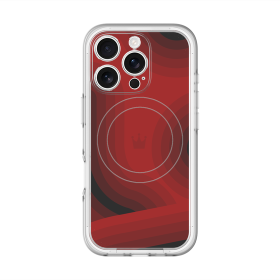 スリムプロテクションプレミアムケース with MagSafe［ CASEPLAY Winding Pattern - Red ］