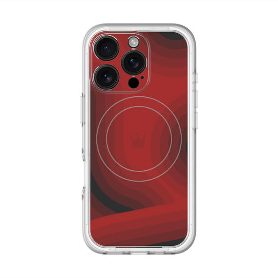 スリムプロテクションプレミアムケース with MagSafe［ CASEPLAY Winding Pattern - Red ］
