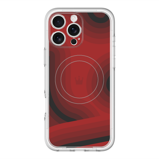 スリムプロテクションプレミアムケース with MagSafe［ CASEPLAY Winding Pattern - Red ］