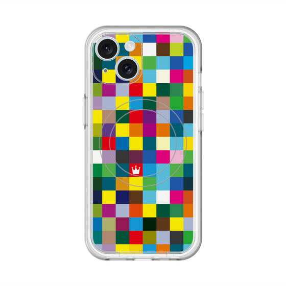 スリムプロテクションプレミアムケース with MagSafe［ CASEPLAY Rainbow Check ］