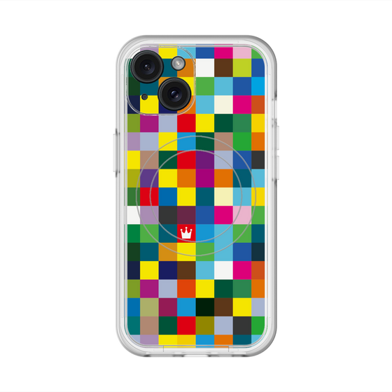 スリムプロテクションプレミアムケース with MagSafe［ CASEPLAY Rainbow Check ］
