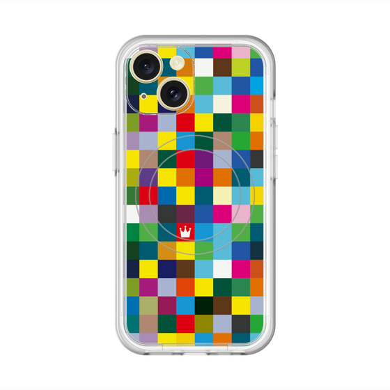 スリムプロテクションプレミアムケース with MagSafe［ CASEPLAY Rainbow Check ］