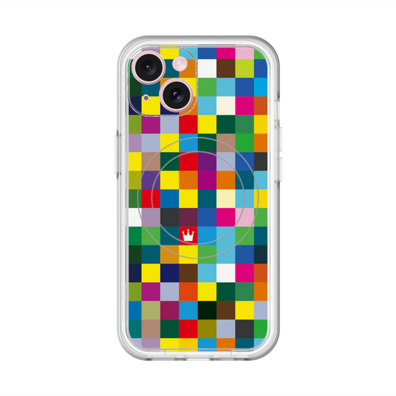 スリムプロテクションプレミアムケース with MagSafe［ CASEPLAY Rainbow Check ］