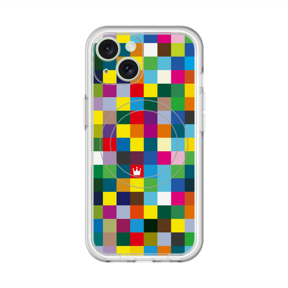 スリムプロテクションプレミアムケース with MagSafe［ CASEPLAY Rainbow Check ］