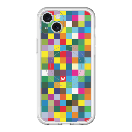 スリムプロテクションプレミアムケース with MagSafe［ CASEPLAY Rainbow Check ］