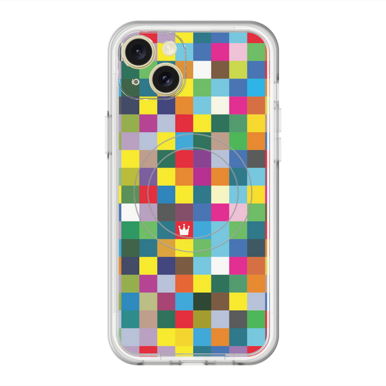 スリムプロテクションプレミアムケース with MagSafe［ CASEPLAY Rainbow Check ］