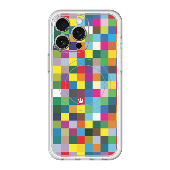 スリムプロテクションプレミアムケース with MagSafe［ CASEPLAY Rainbow Check ］