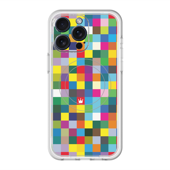 スリムプロテクションプレミアムケース with MagSafe［ CASEPLAY Rainbow Check ］