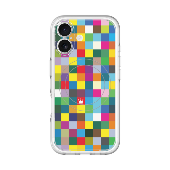 スリムプロテクションプレミアムケース with MagSafe［ CASEPLAY Rainbow Check ］