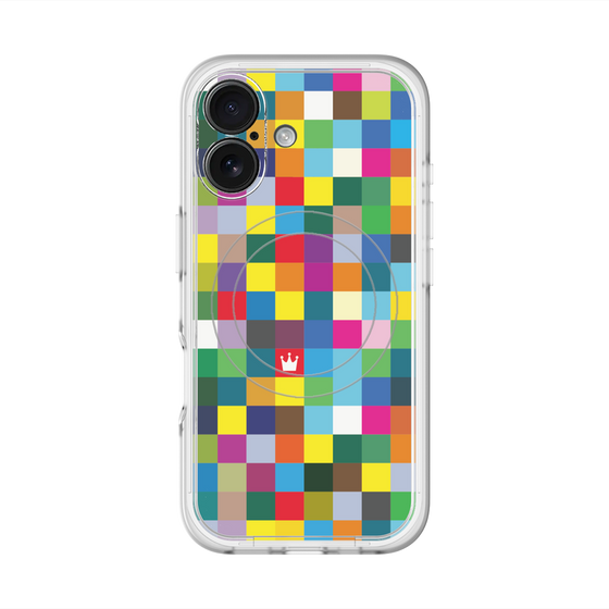 スリムプロテクションプレミアムケース with MagSafe［ CASEPLAY Rainbow Check ］