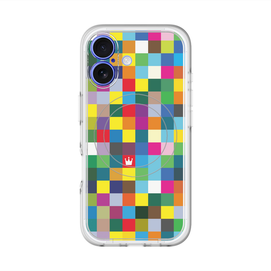 スリムプロテクションプレミアムケース with MagSafe［ CASEPLAY Rainbow Check ］