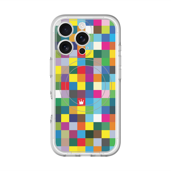 スリムプロテクションプレミアムケース with MagSafe［ CASEPLAY Rainbow Check ］