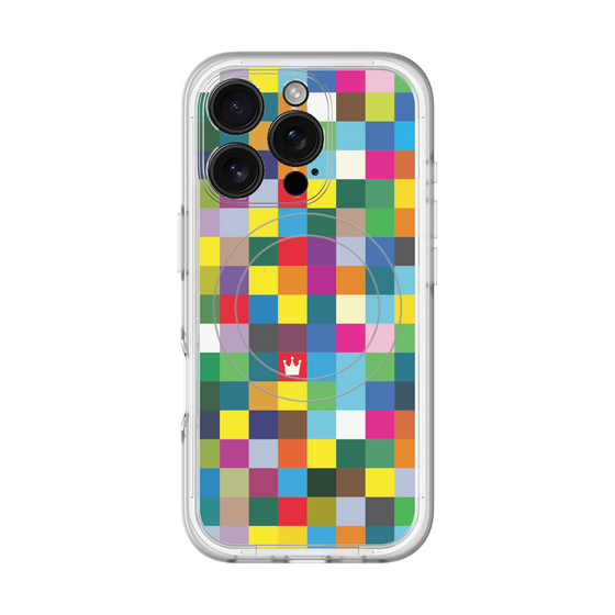 スリムプロテクションプレミアムケース with MagSafe［ CASEPLAY Rainbow Check ］