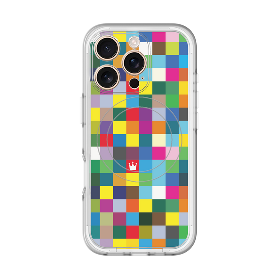 スリムプロテクションプレミアムケース with MagSafe［ CASEPLAY Rainbow Check ］