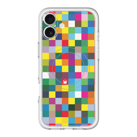 スリムプロテクションプレミアムケース with MagSafe［ CASEPLAY Rainbow Check ］