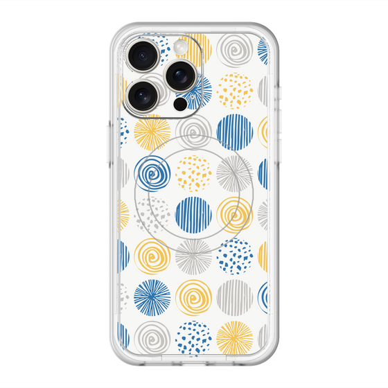 スリムプロテクションプレミアムケース with MagSafe［ Nordic Circle - Blue ］