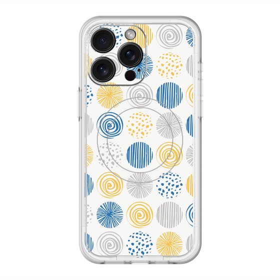 スリムプロテクションプレミアムケース with MagSafe［ Nordic Circle - Blue ］