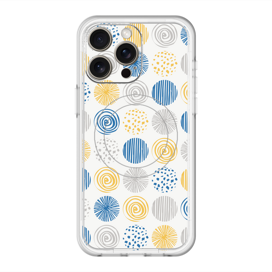 スリムプロテクションプレミアムケース with MagSafe［ Nordic Circle - Blue ］