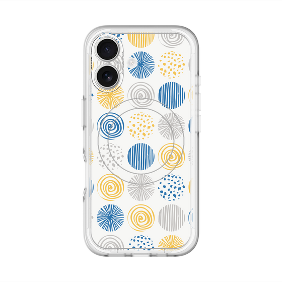 スリムプロテクションプレミアムケース with MagSafe［ Nordic Circle - Blue ］