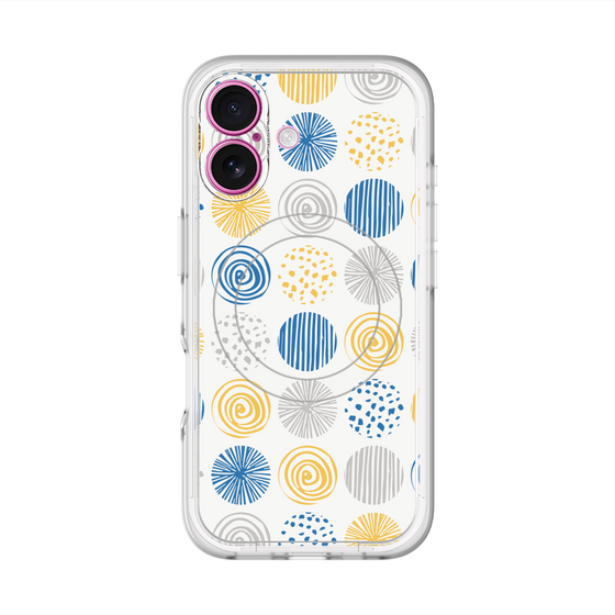 スリムプロテクションプレミアムケース with MagSafe［ Nordic Circle - Blue ］