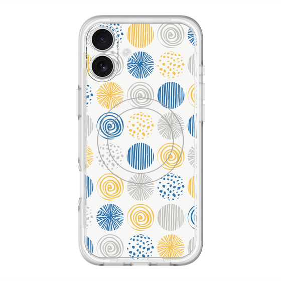 スリムプロテクションプレミアムケース with MagSafe［ Nordic Circle - Blue ］