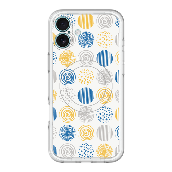 スリムプロテクションプレミアムケース with MagSafe［ Nordic Circle - Blue ］