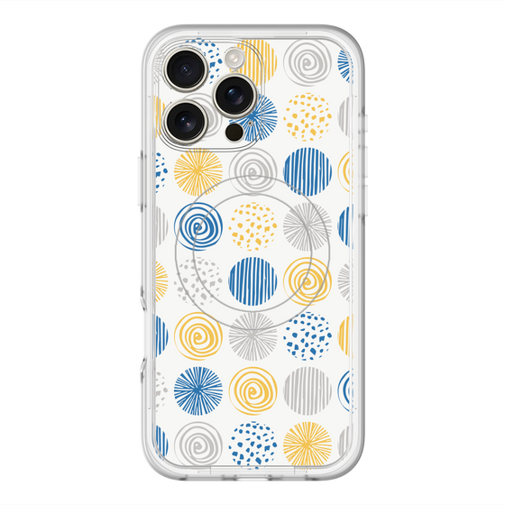 スリムプロテクションプレミアムケース with MagSafe［ Nordic Circle - Blue ］