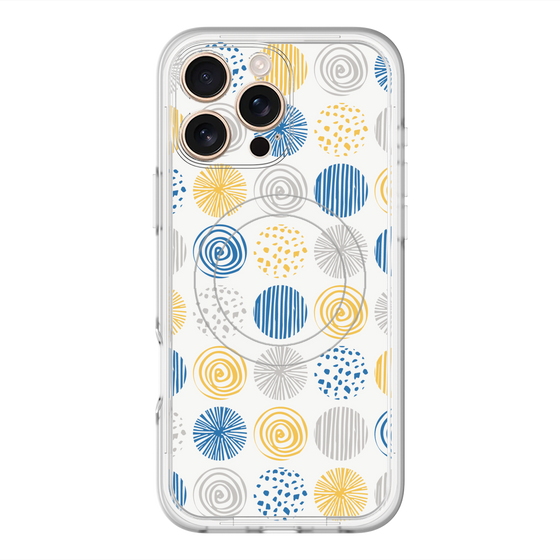 スリムプロテクションプレミアムケース with MagSafe［ Nordic Circle - Blue ］