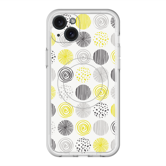 スリムプロテクションプレミアムケース with MagSafe［ Nordic Circle - Yellow ］