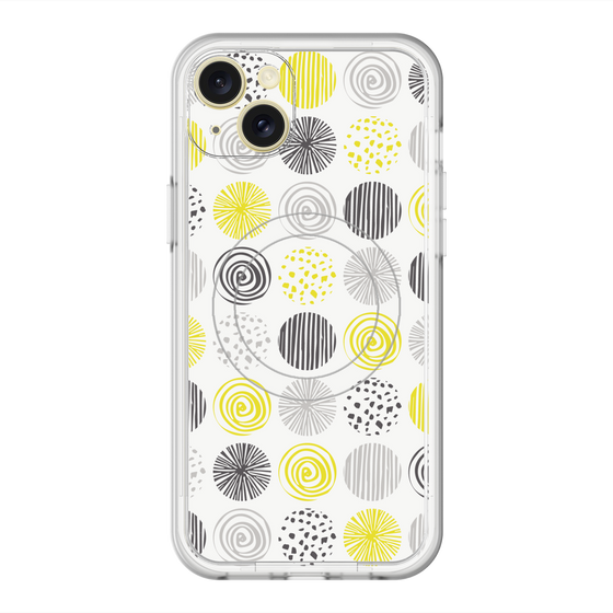 スリムプロテクションプレミアムケース with MagSafe［ Nordic Circle - Yellow ］