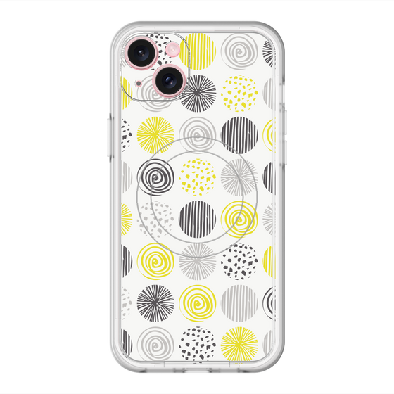 スリムプロテクションプレミアムケース with MagSafe［ Nordic Circle - Yellow ］