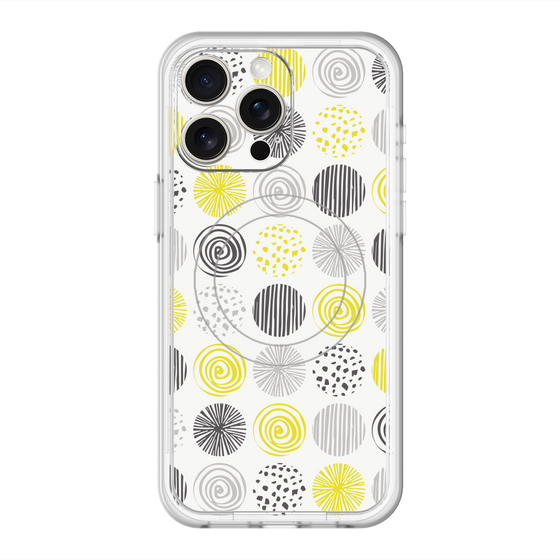 スリムプロテクションプレミアムケース with MagSafe［ Nordic Circle - Yellow ］
