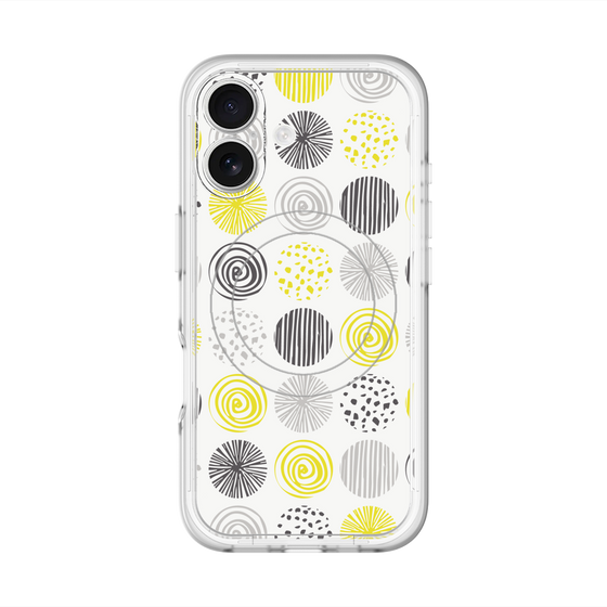 スリムプロテクションプレミアムケース with MagSafe［ Nordic Circle - Yellow ］