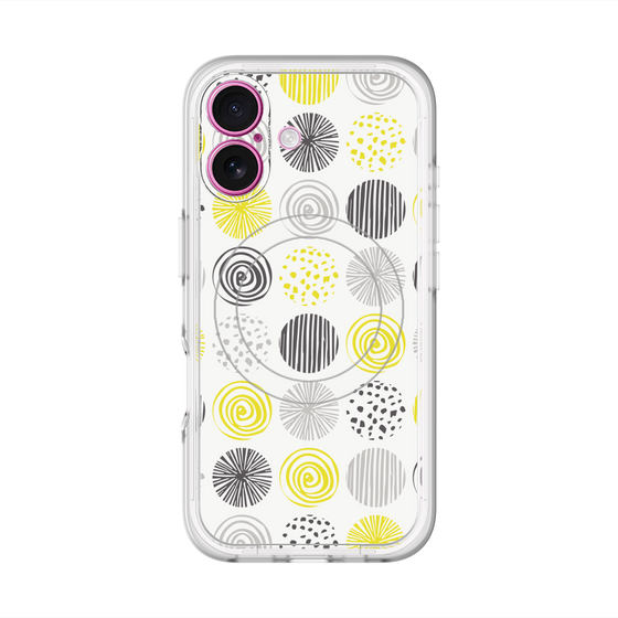スリムプロテクションプレミアムケース with MagSafe［ Nordic Circle - Yellow ］
