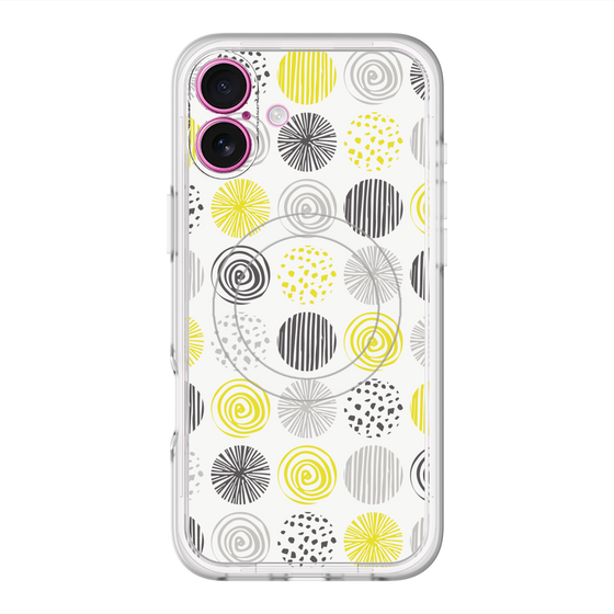 スリムプロテクションプレミアムケース with MagSafe［ Nordic Circle - Yellow ］