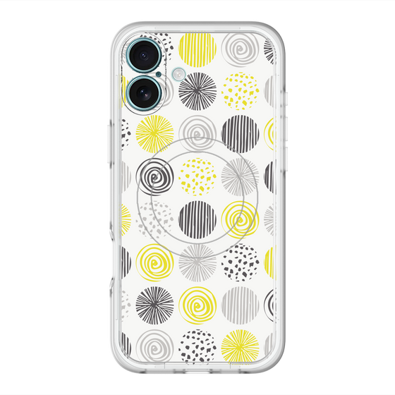スリムプロテクションプレミアムケース with MagSafe［ Nordic Circle - Yellow ］